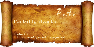 Partelly Avarka névjegykártya